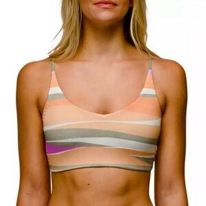 Prana Willow Falls Reversible Swim Top Waves Multicolor Bikini Bralette Size M